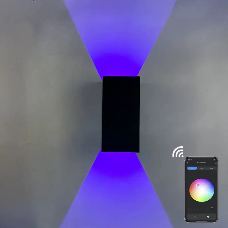 EUROLEDLITE EL-5302 Cube Dimmable Smart App Control Outdoor Waterproof LED Wall Light | ajfpt.com